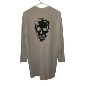 Skull Cashmere Zariah Skull Print Button Down Cardigan Sweater Size XS